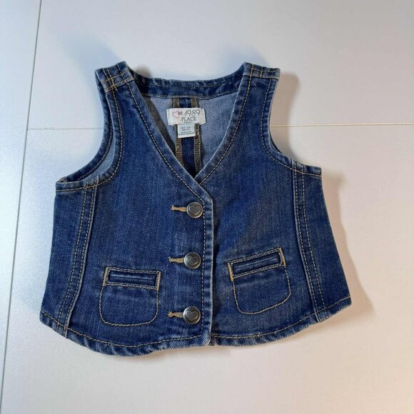 The Children's Place Baby Denim Vest | Size 12–18 Months - Picture 1 of 8